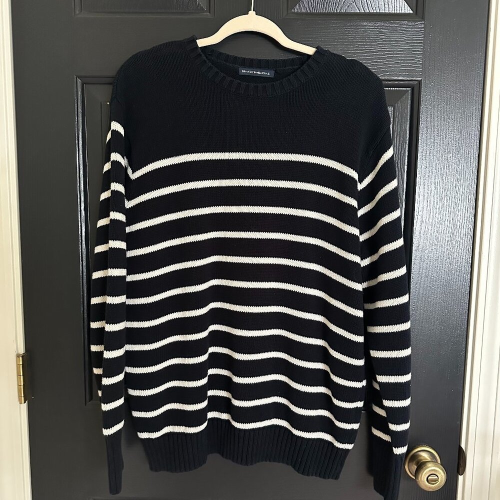 Brandy Melville Navy & White Striped Sweater